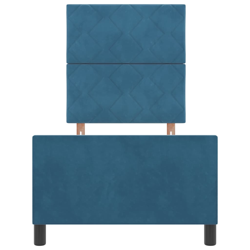 Letto a molle con testiera Blu Scuro 80 x 200 cm Velluto | homemem39