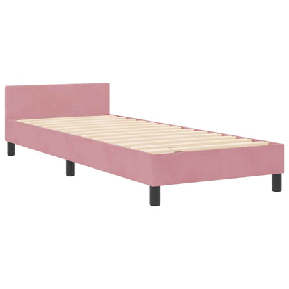Struttura del letto con testiera Rosa 80 x 200 cm Velluto