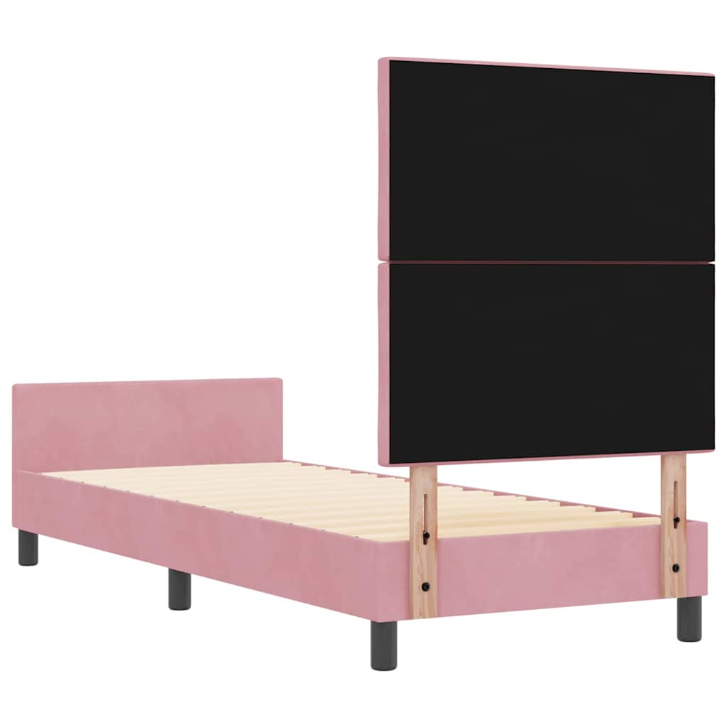 Struttura del letto con testiera Rosa 80 x 200 cm Velluto - homemem39