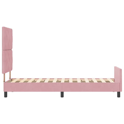 Struttura del letto con testiera Rosa 80 x 200 cm Velluto