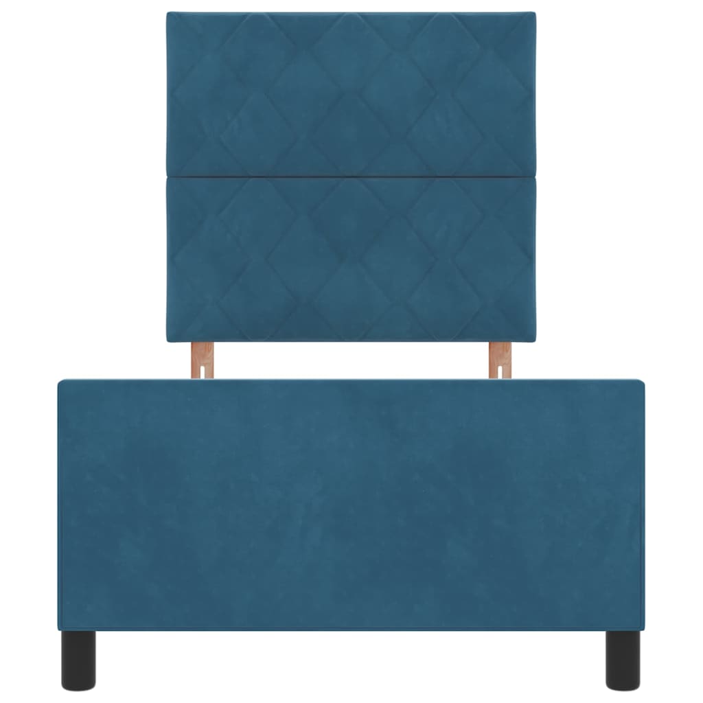 Letto a molle con testiera Blu Scuro 90 x 190 cm Velluto | homemem39