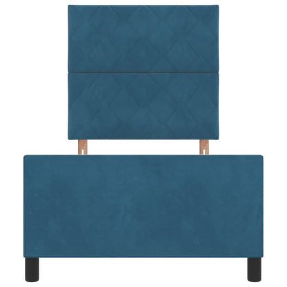 Letto a molle con testiera Blu Scuro 90 x 190 cm Velluto | homemem39