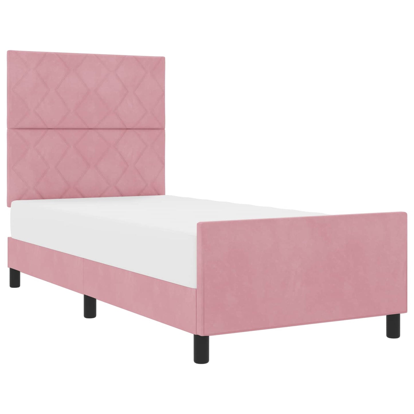 Letto a molle con testiera Rosa 90 x 190 cm Velluto | homemem39