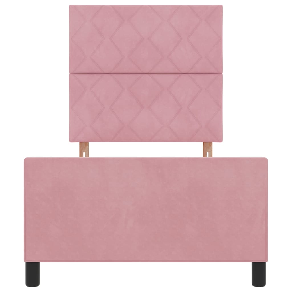 Letto a molle con testiera Rosa 90 x 190 cm Velluto | homemem39