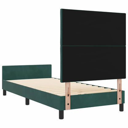 Letto a molle con testiera Verde Scuro 90 x 200 cm Velluto | homemem39