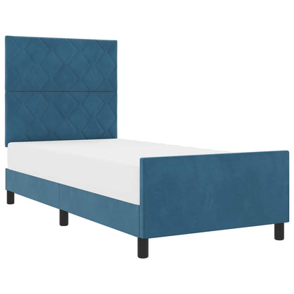 Letto a molle con testiera Blu Scuro 90 x 200 cm Velluto | homemem39
