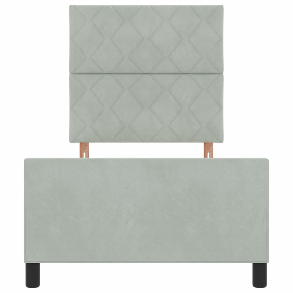Struttura del letto Grigio chiaro 100 x 200 cm Velluto - homemem39