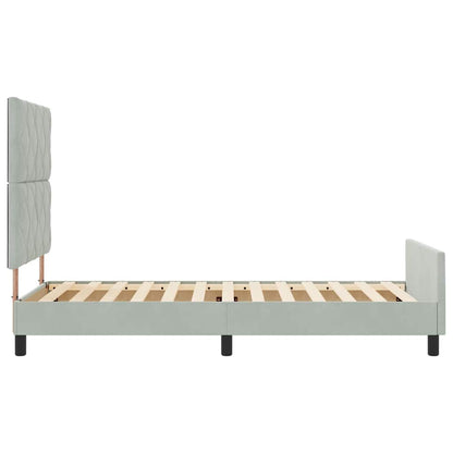 Struttura del letto Grigio chiaro 100 x 200 cm Velluto - homemem39