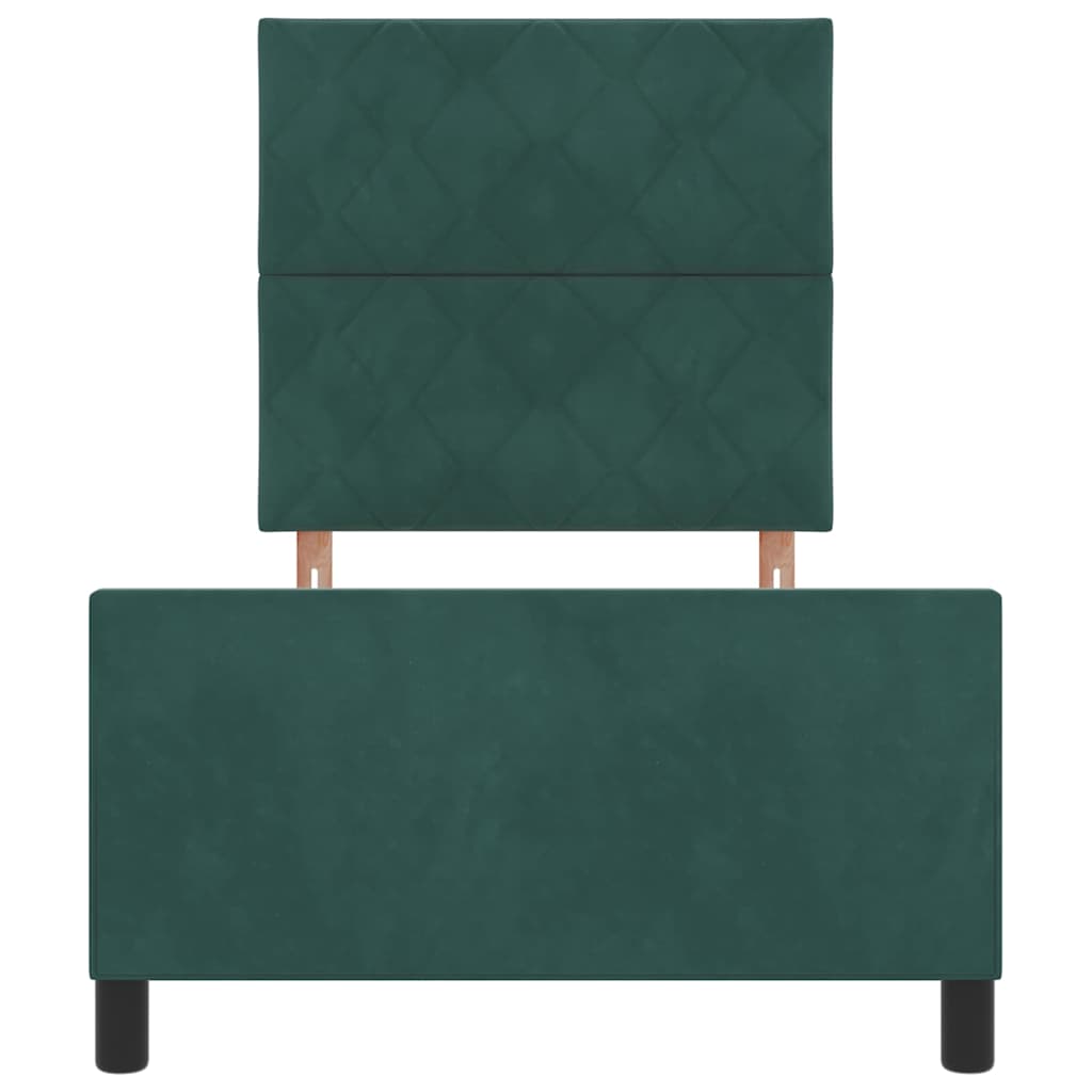 Struttura del letto Verde scuro 100 x 200 cm Velluto - homemem39