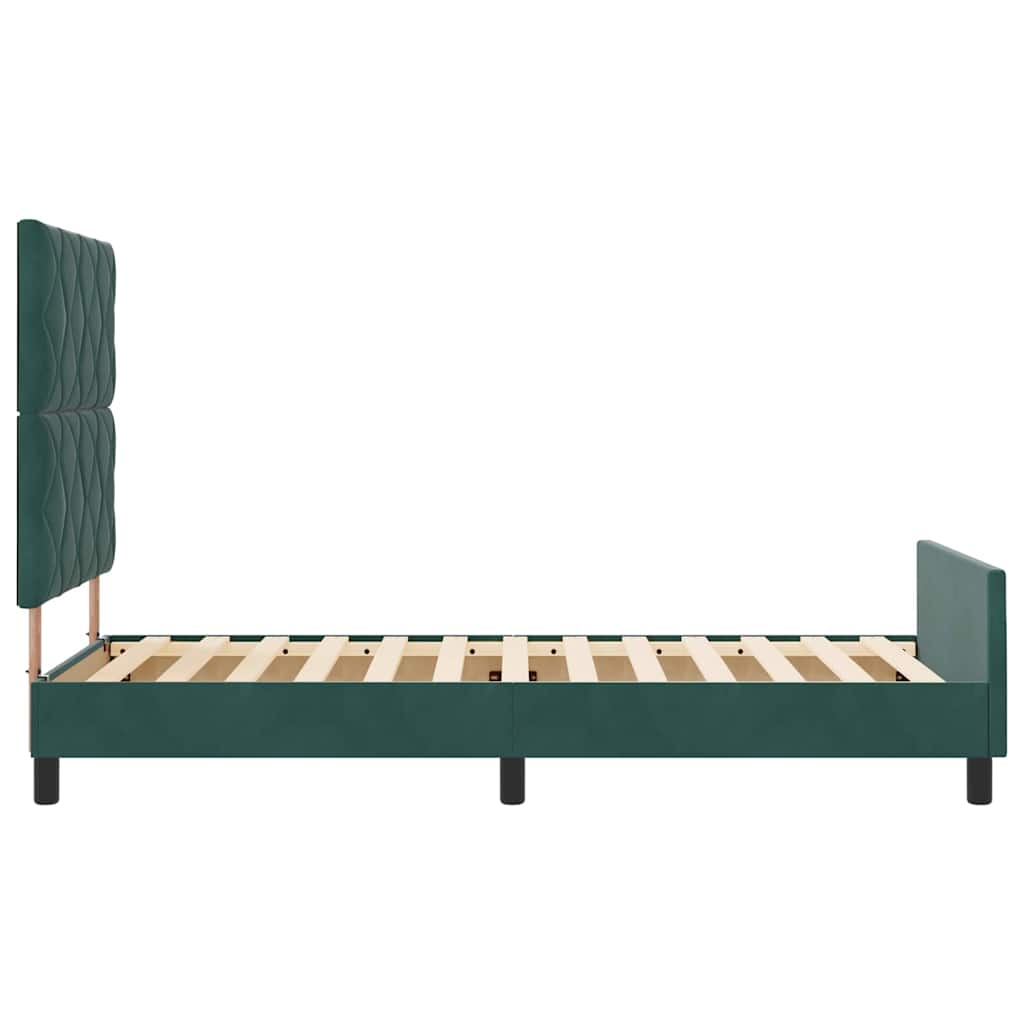 Struttura del letto Verde scuro 100 x 200 cm Velluto - homemem39