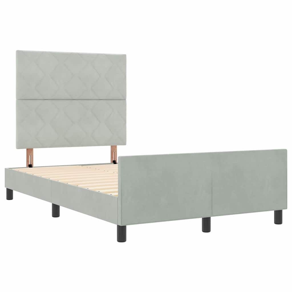 Struttura del letto Grigio chiaro 120 x 190 cm Velluto - homemem39