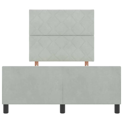 Letto a molle con testiera Grigio chiaro 120 x 200 cm Velluto