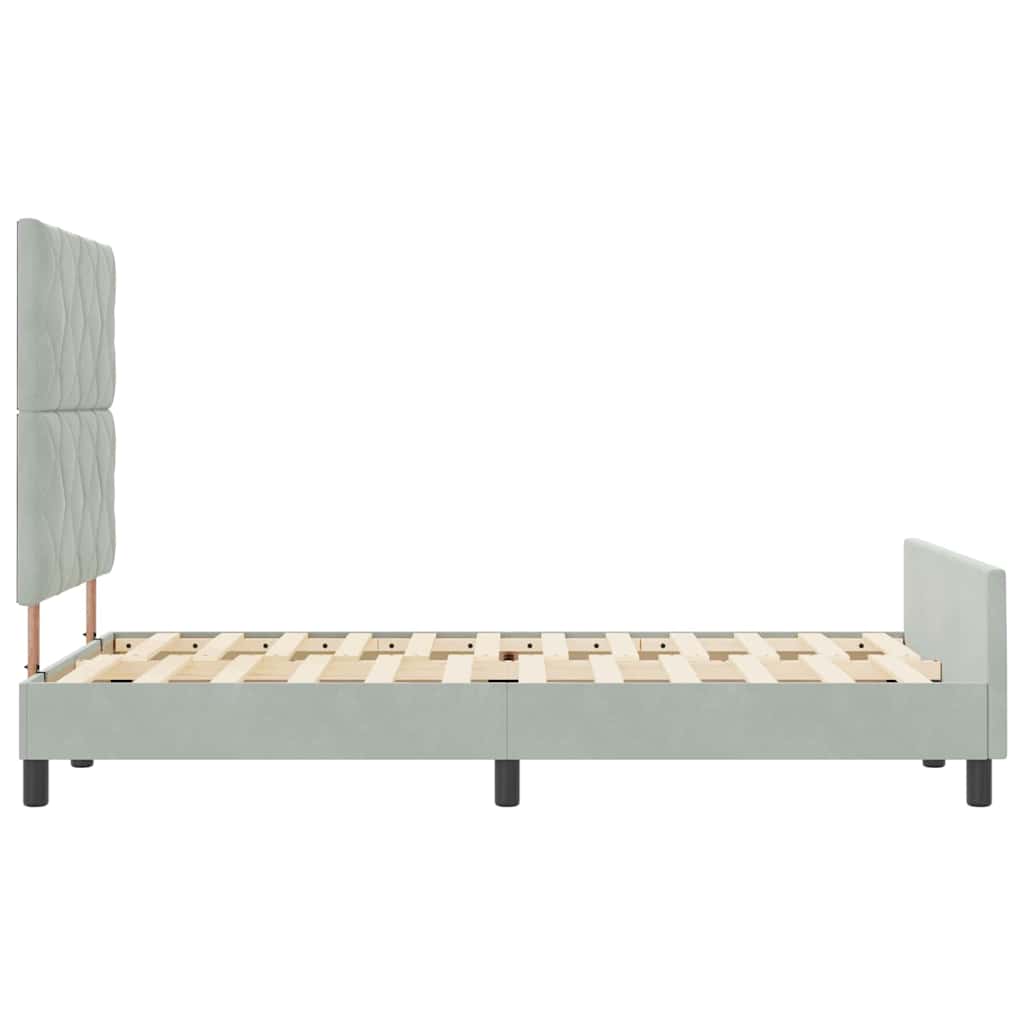 Letto a molle con testiera Grigio chiaro 120 x 200 cm Velluto