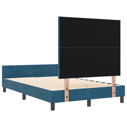 Struttura del letto con testiera Blu scuro 120 x 200 cm Velluto