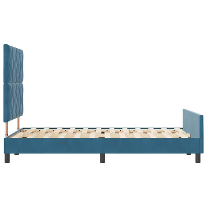 Struttura del letto con testiera Blu scuro 120 x 200 cm Velluto