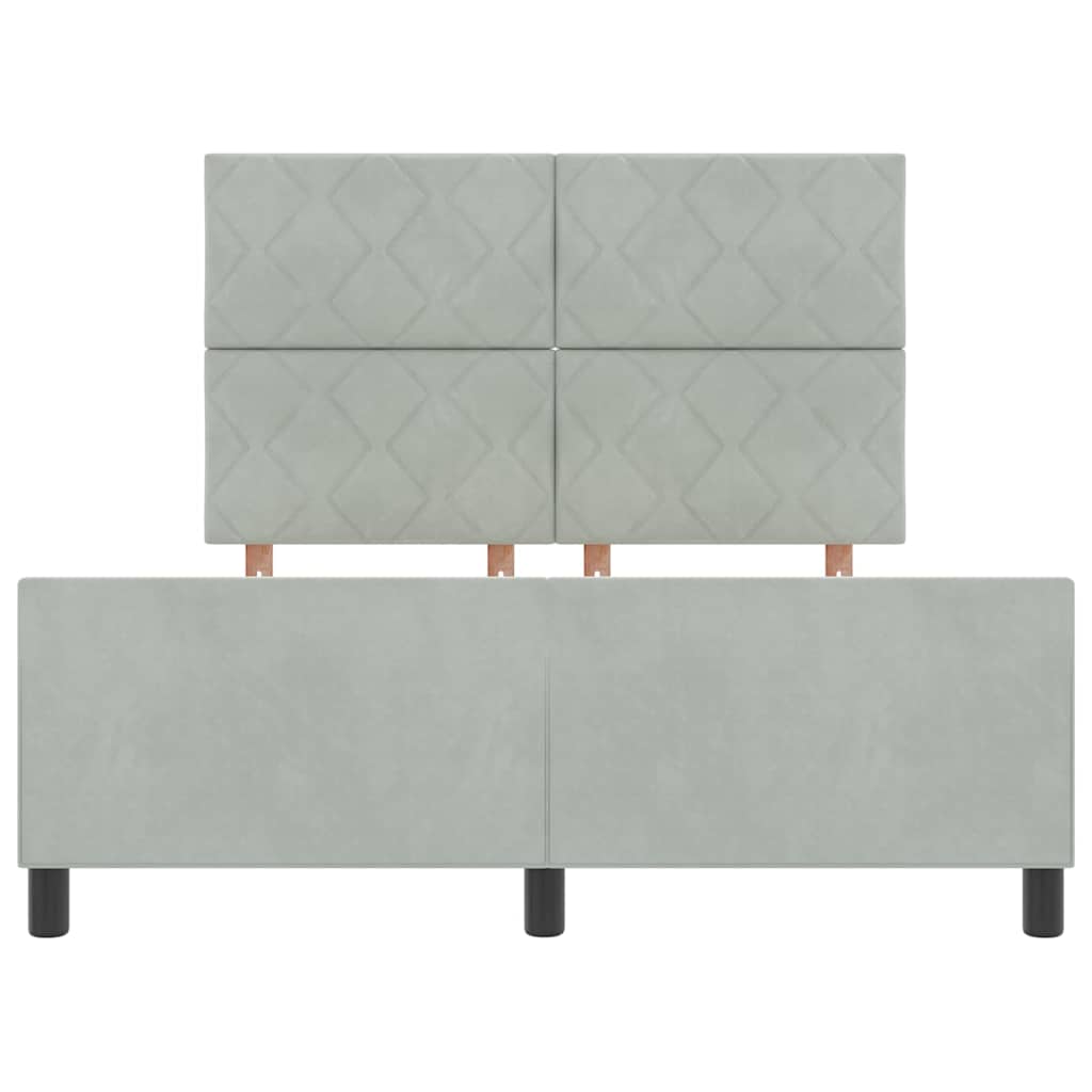 Struttura del letto Grigio chiaro 140 x 190 cm Velluto - homemem39