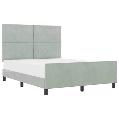 Struttura del letto Grigio chiaro 140 x 190 cm Velluto - homemem39