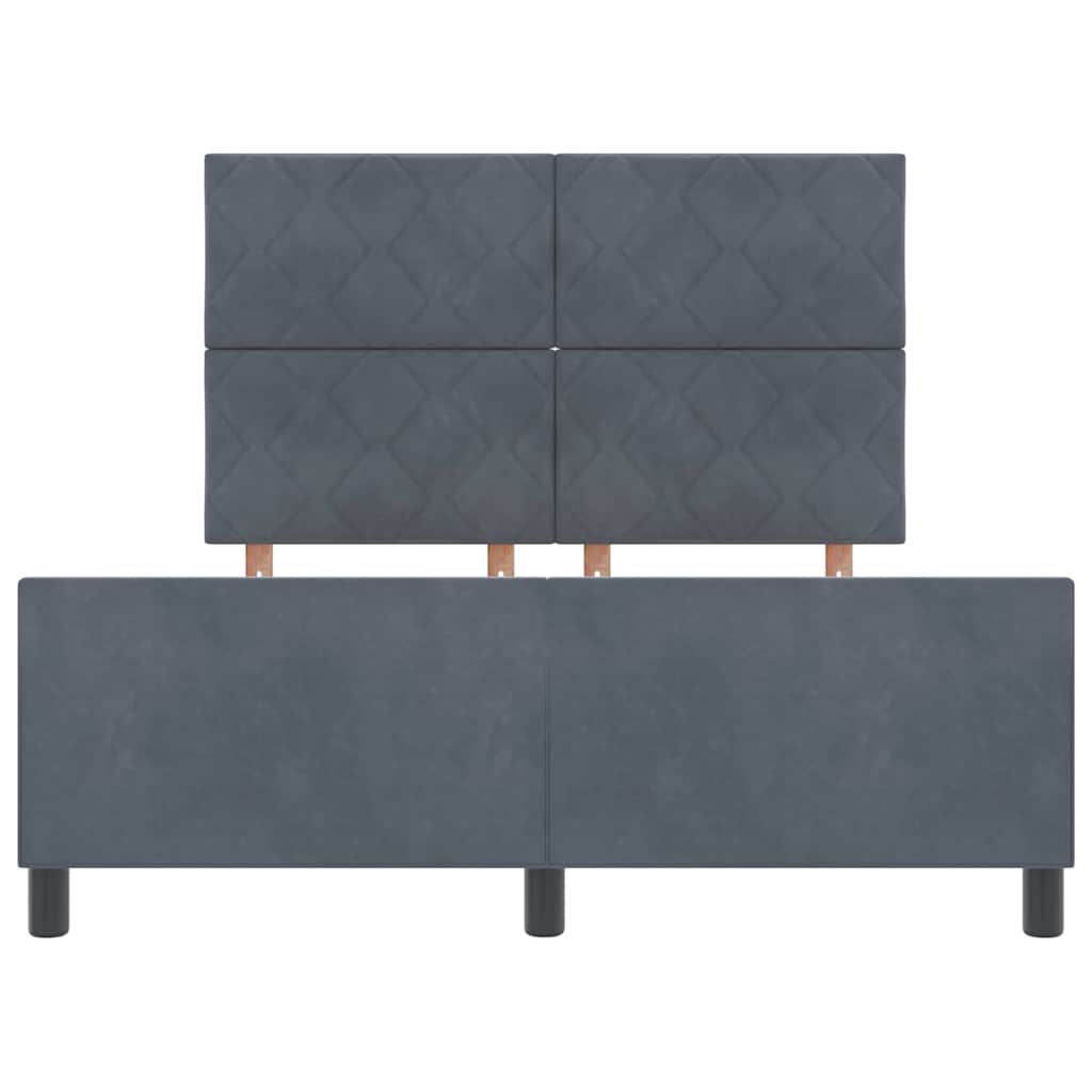 Struttura del letto Grigio scuro 140 x 190 cm Velluto - homemem39