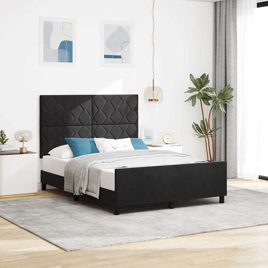 Struttura del letto con testiera Nero 140 x 190 cm Velluto