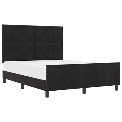 Letto a molle con testiera Nero 140 x 190 cm Velluto | homemem39