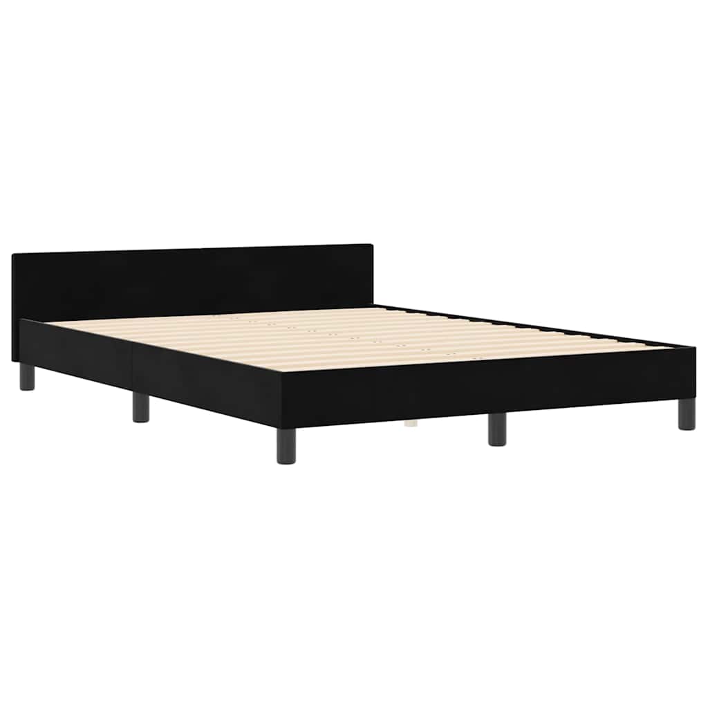 Struttura del letto con testiera Nero 140 x 190 cm Velluto