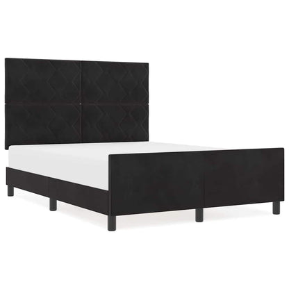 Struttura del letto con testiera Nero 140 x 190 cm Velluto
