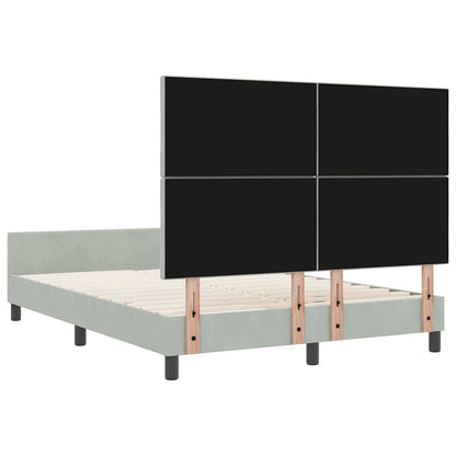 Struttura del letto Grigio chiaro 140 x 200 cm Velluto - homemem39