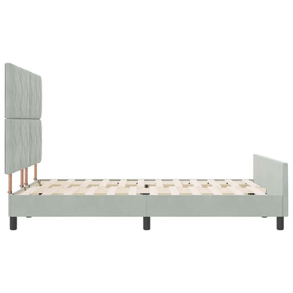 Letto a molle con testiera Grigio chiaro 140 x 200 cm Velluto
