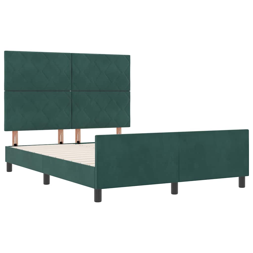 Struttura del letto Verde scuro 140 x 200 cm Velluto
