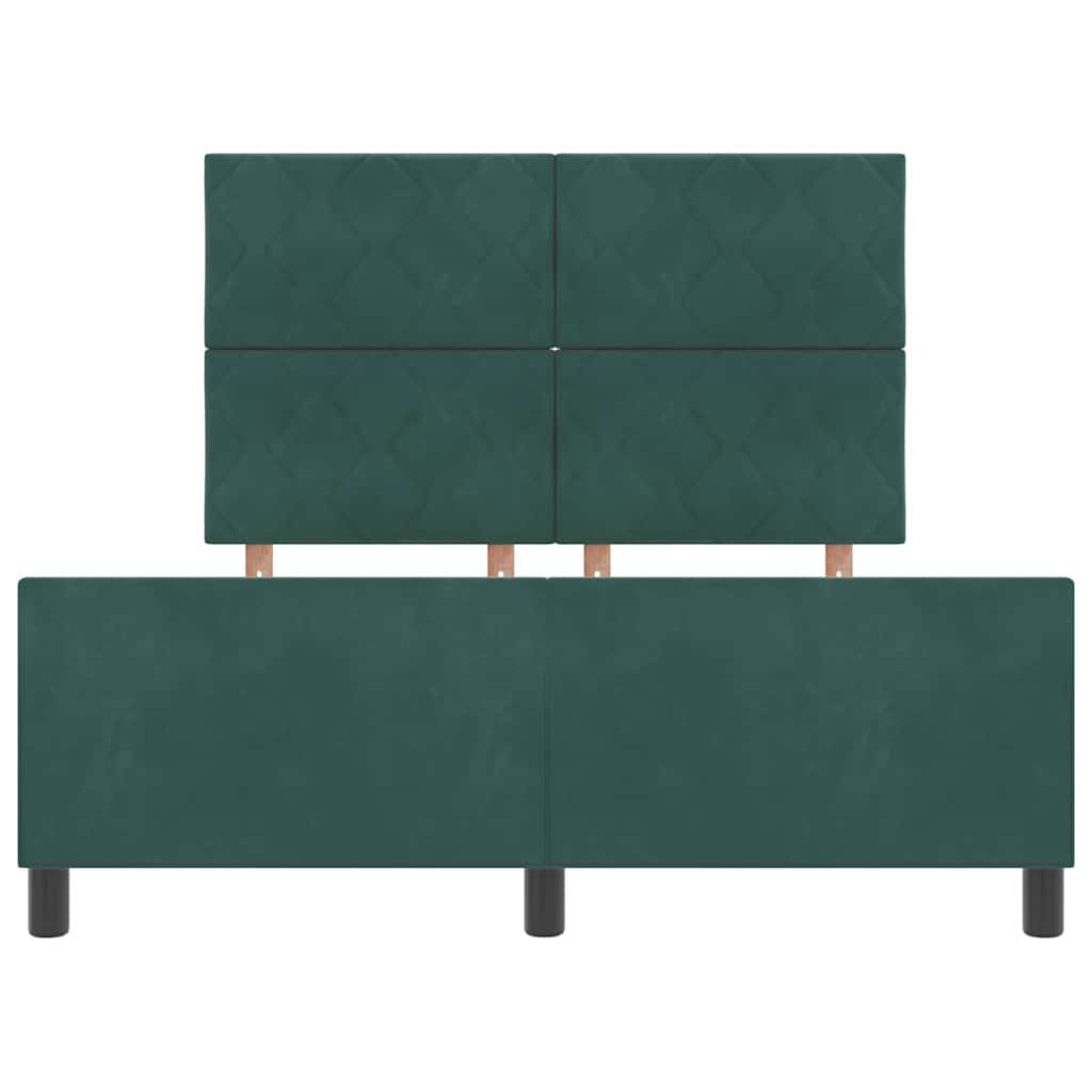 Struttura del letto Verde scuro 140 x 200 cm Velluto