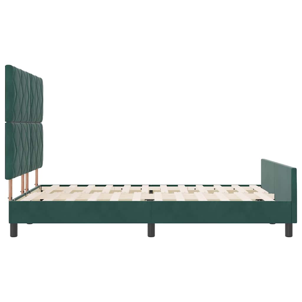 Struttura del letto Verde scuro 140 x 200 cm Velluto