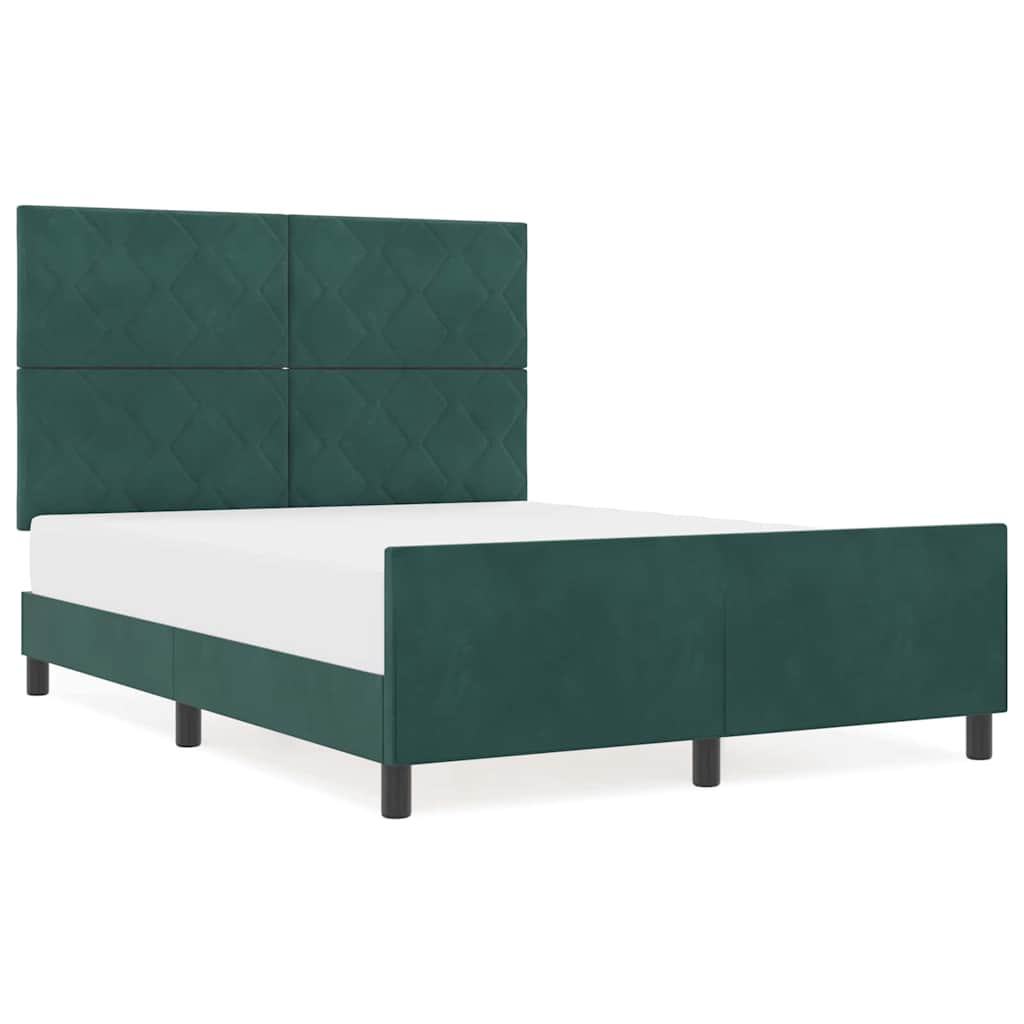 Struttura del letto Verde scuro 140 x 200 cm Velluto