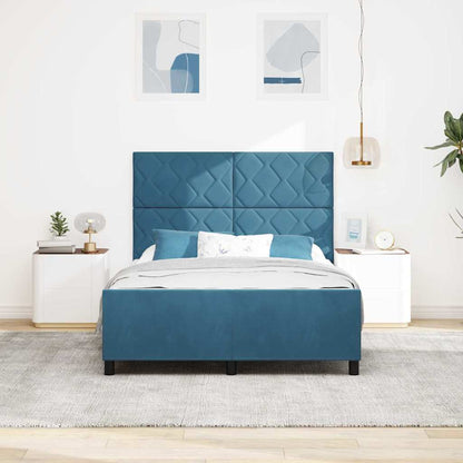 Struttura del letto con testiera Blu scuro 140 x 200 cm Velluto