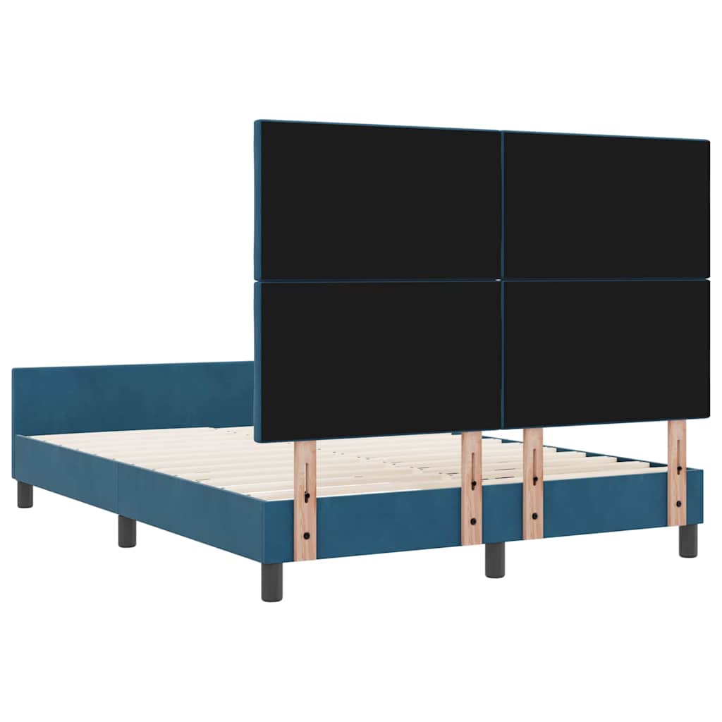 Struttura del letto con testiera Blu scuro 140 x 200 cm Velluto