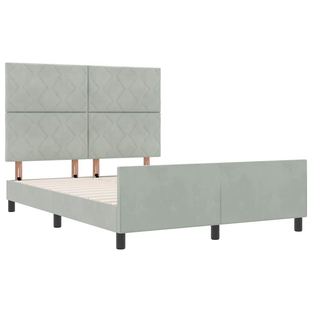 Struttura del letto Grigio chiaro 160 x 200 cm Velluto - homemem39
