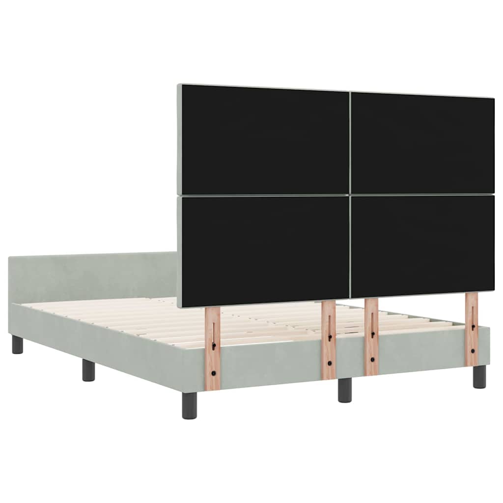 Struttura del letto Grigio chiaro 160 x 200 cm Velluto - homemem39
