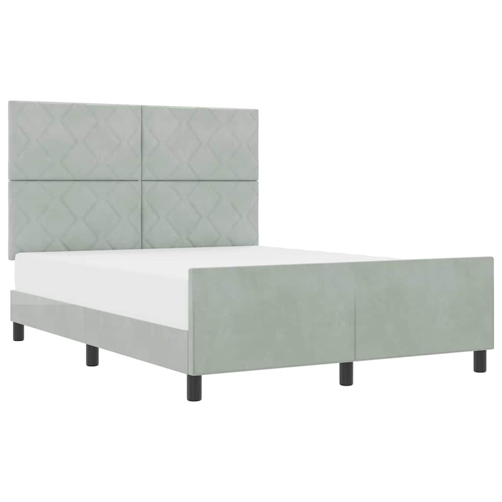 Struttura del letto Grigio chiaro 160 x 200 cm Velluto - homemem39