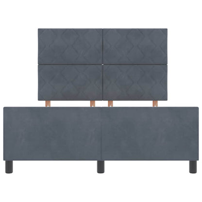 Letto a molle con testiera Grigio scuro 160 x 200 cm Velluto | homemem39