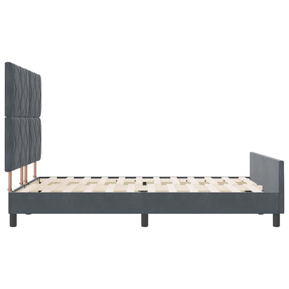 Letto a molle con testiera Grigio scuro 160 x 200 cm Velluto | homemem39
