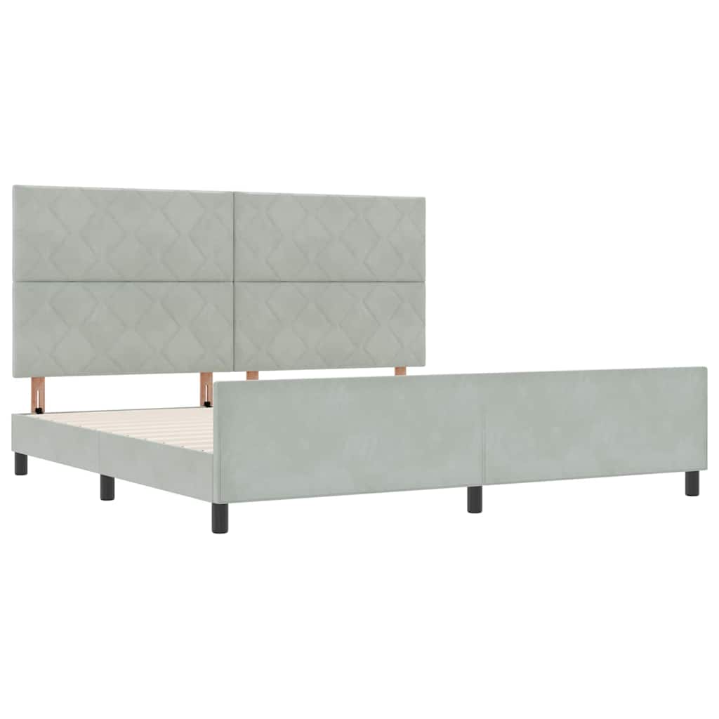 Struttura del letto Grigio chiaro 200 x 200 cm Velluto