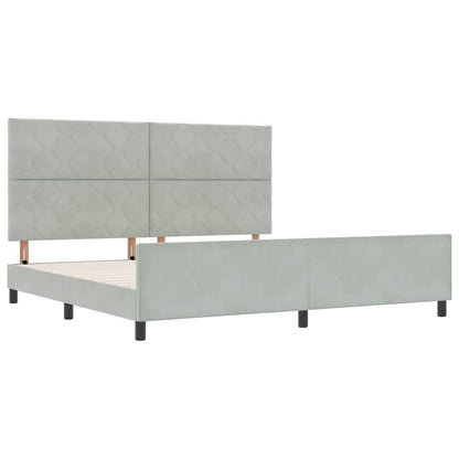 Struttura del letto Grigio chiaro 200 x 200 cm Velluto