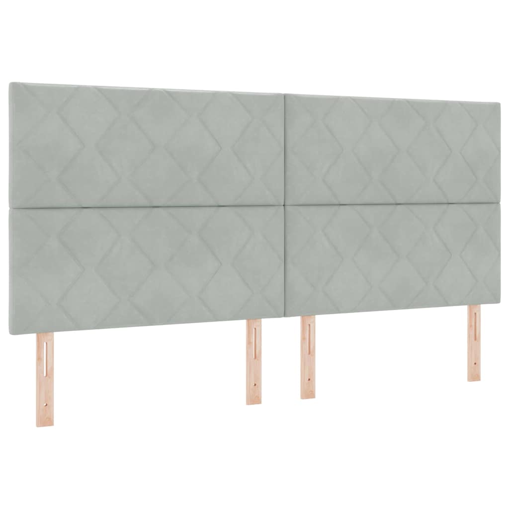 Struttura del letto Grigio chiaro 200 x 200 cm Velluto