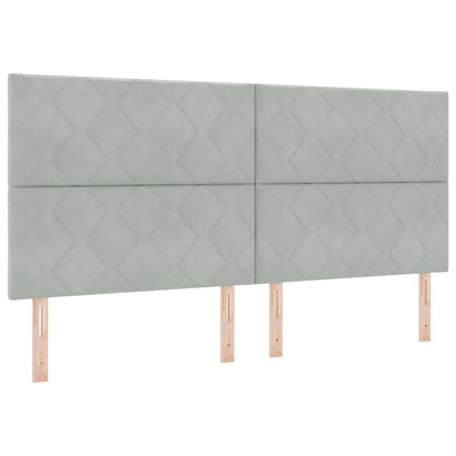 Struttura del letto Grigio chiaro 200 x 200 cm Velluto