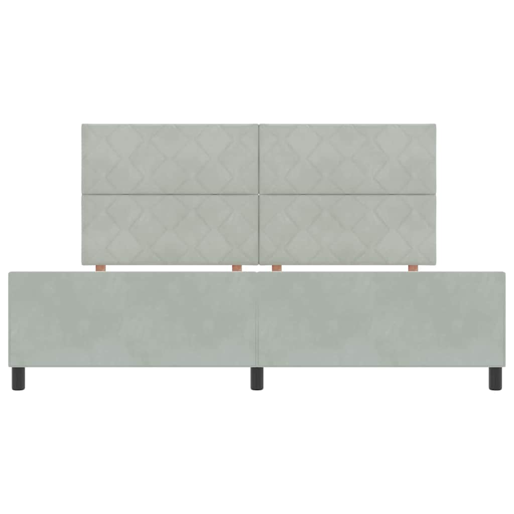 Struttura del letto Grigio chiaro 200 x 200 cm Velluto - homemem39