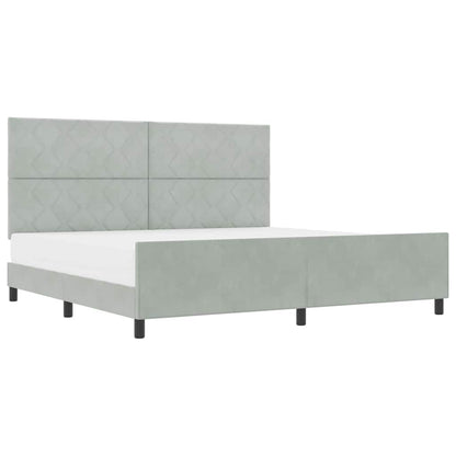 Struttura del letto Grigio chiaro 200 x 200 cm Velluto