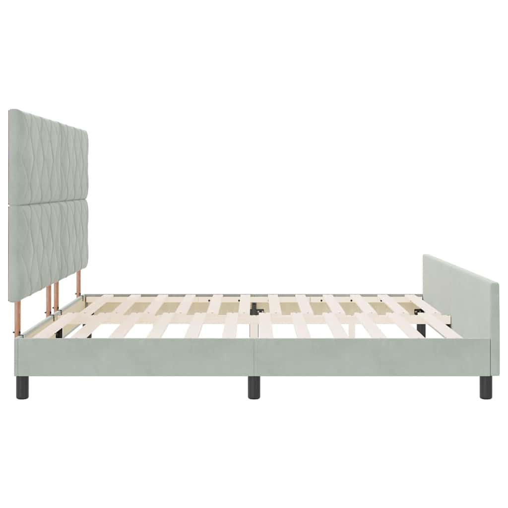 Struttura del letto Grigio chiaro 200 x 200 cm Velluto