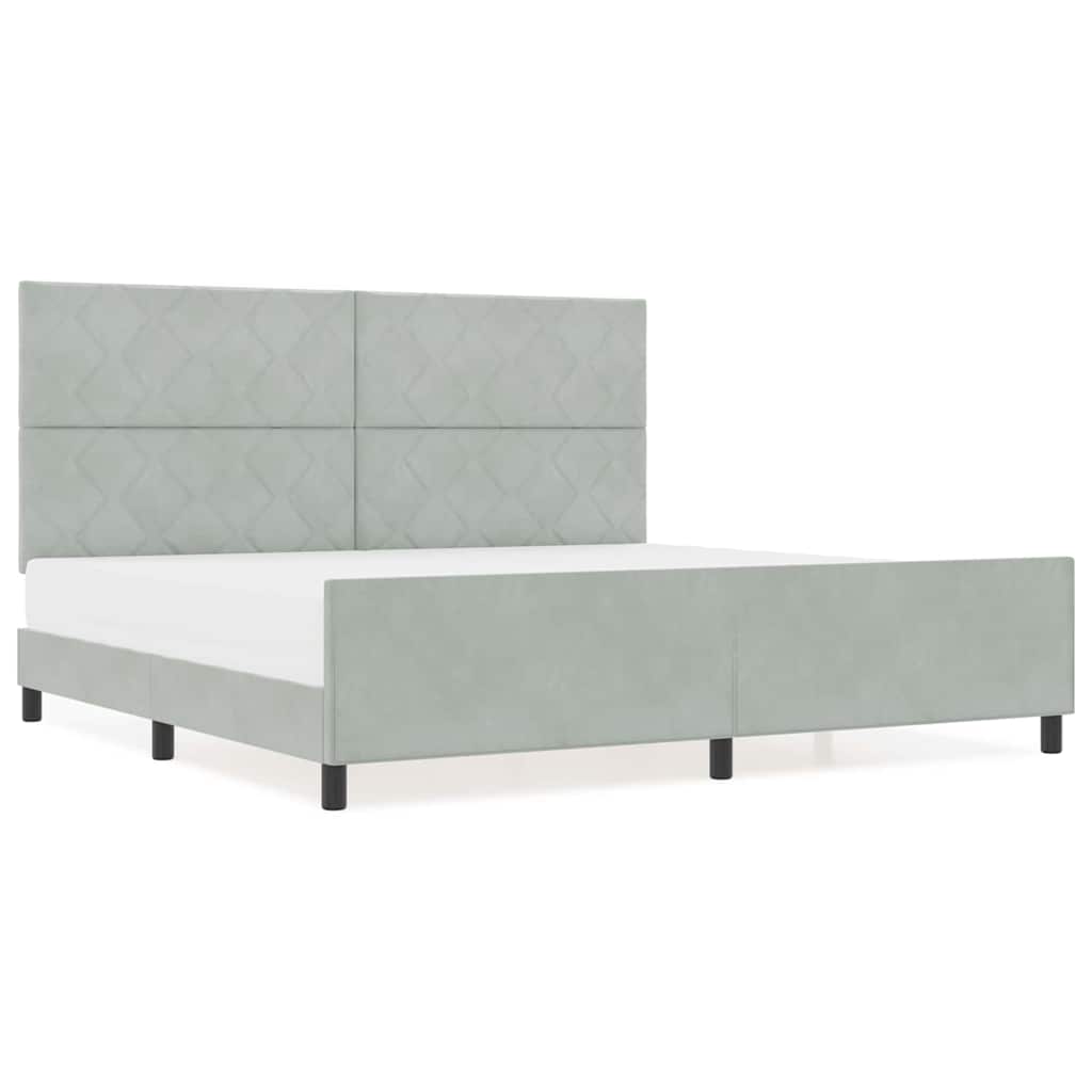 Struttura del letto Grigio chiaro 200 x 200 cm Velluto
