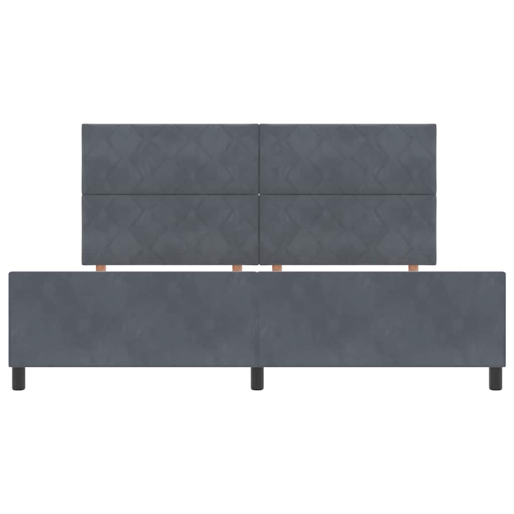 Struttura del letto Grigio scuro 200 x 200 cm Velluto - homemem39