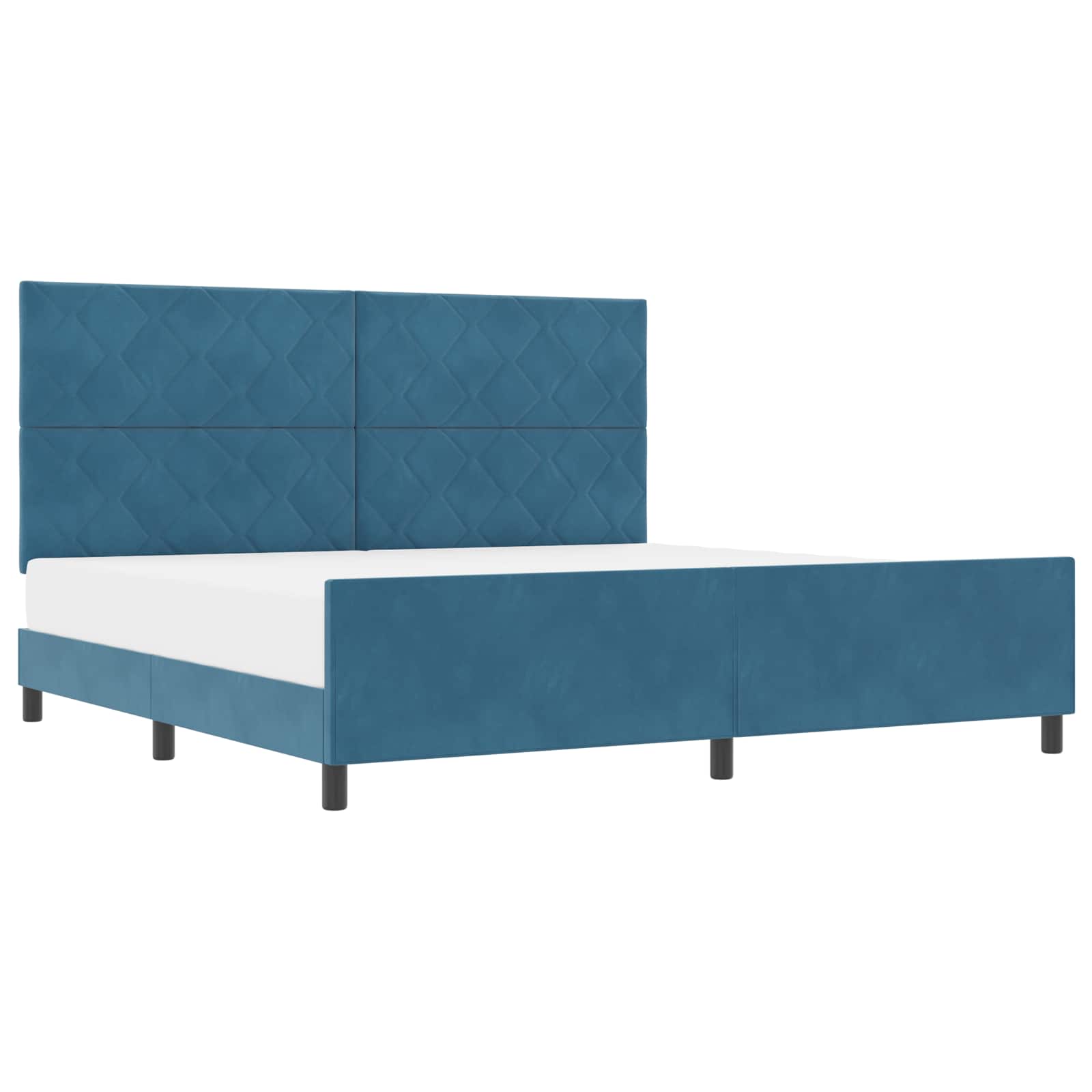 Letto a molle con testiera Blu Scuro 200 x 200 cm Velluto | homemem39