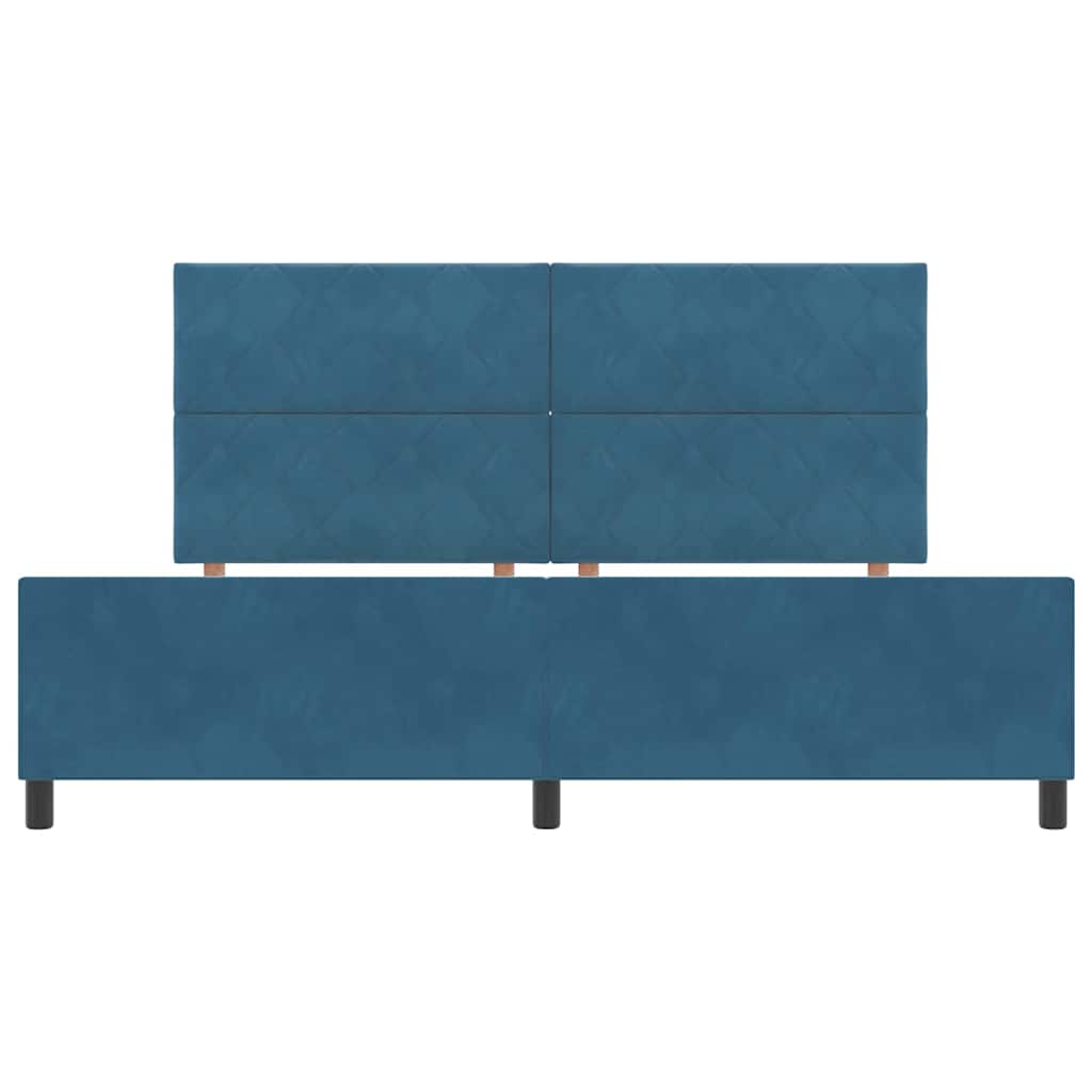 Letto a molle con testiera Blu Scuro 200 x 200 cm Velluto | homemem39